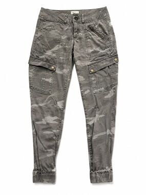 Jolt Camo Cargo Jogger Pants Gray Stretch Utility Ankle Size 10 faded